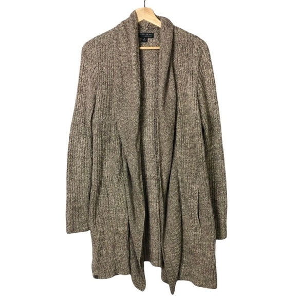 Barefoot Dreams CozyChic Lite Brown Montecito Long Knit Cardigan Sweater M - Picture 2 of 9